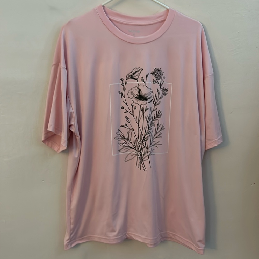 Pink floral tee